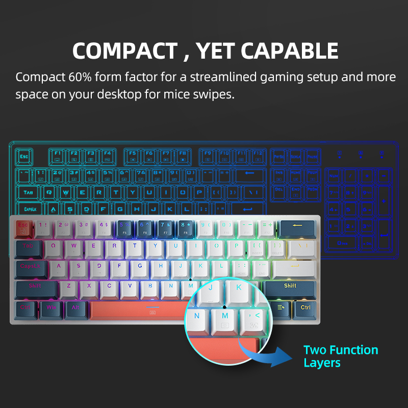 K500-B61 Machenike Mini Mechan - Gaming Keyboard Hot Swappable avis et prix