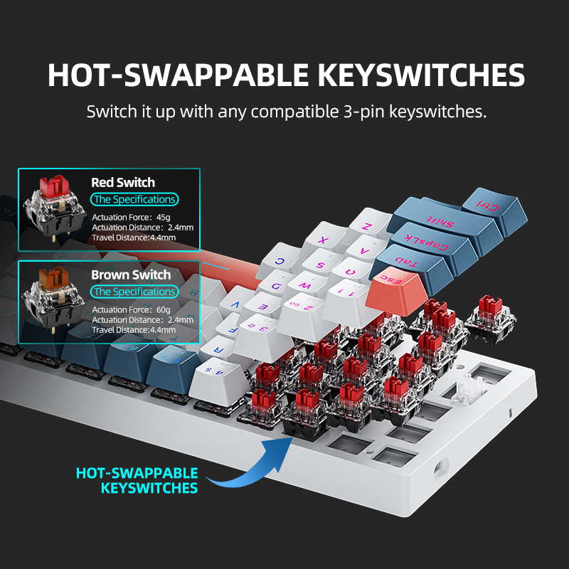 K500-B61 Machenike Mini Mechan - Gaming Keyboard Hot Swappable avis et prix